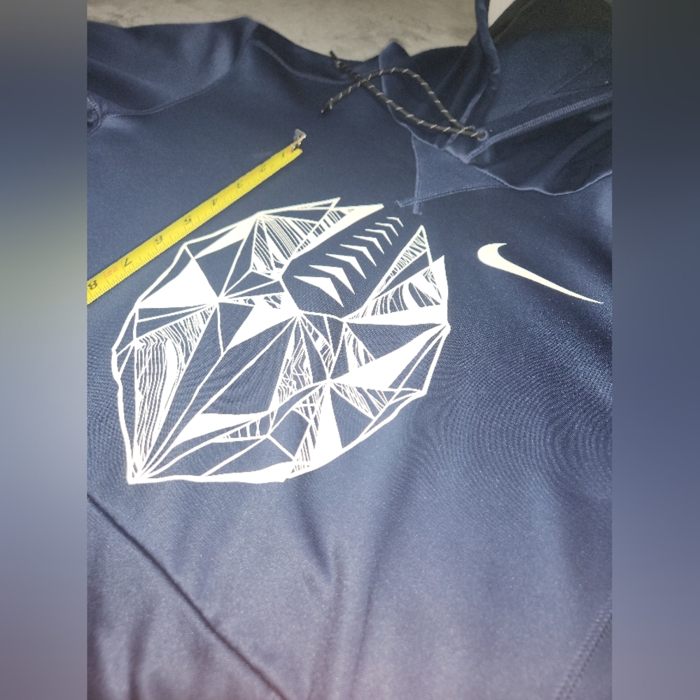 Nike Men's Blue Hoodie with Geometric Design - Picture 4 of 4
